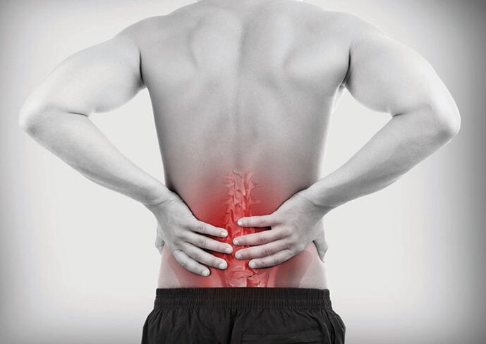 Back pain in the lumbar region