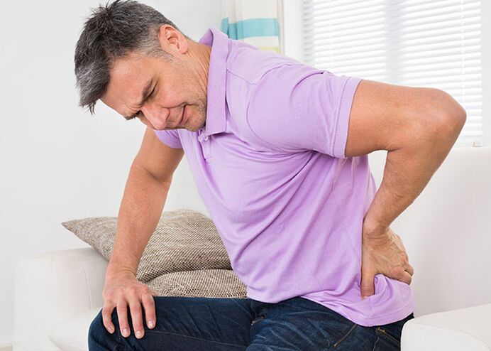 Lower back pain in a man